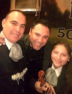 Band rep. Alejandro & Dghtr. with Oscar De La Hoya Band rep. Alejandro & Dghtr. with Oscar De La Hoya